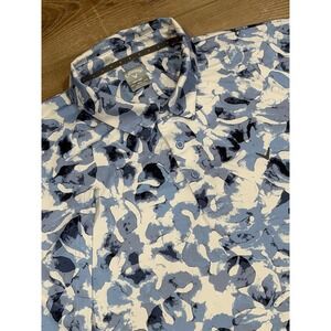 Callaway Opti-Dri Golf Polo Shirt Mens 4XLT Blue White Abstract Floral Pattern